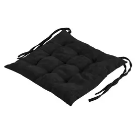 Галета для стула/01 420х420 велюр однотонный Черный V-45