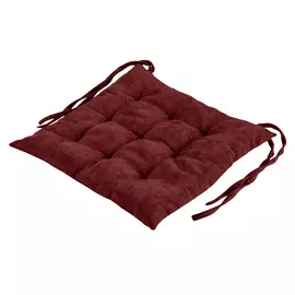 галета для стула/01 420х420 велюр однотонный вишневый (027)