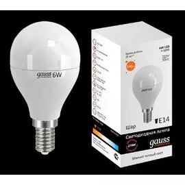 Gauss Лампа LED Elementary G45 E14 6W 2700K