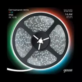 Gauss Лента LED 14.4W 12V 60LED/m RGB 5050 IP66