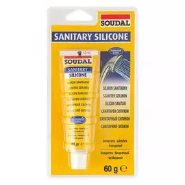 герметик силиконовый soudal санитарный 60г. бесцветный