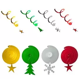 гирлянда-растяжка ёлочки 60*15см /4шт/ фольга mix