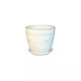 Горшок керамический БУТОН бел/серебро 18см