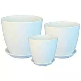 Горшок керамический Бутон глянец белый 12см