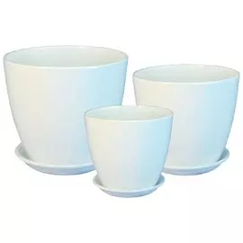 Горшок керамический Бутон глянец белый 18см