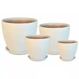 Горшок керамический Бутон винил белый 18см