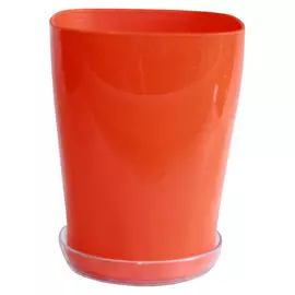 Горшок пластиковый Ирис оранжевый с поддоном