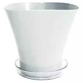 Горшок пластиковый Волна белый с поддоном