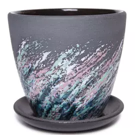 горшок живопись черный крокус №1