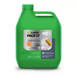грунтовка лакра prof it для внутренних и наружных работ концентрат 1:2 4л