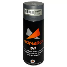 грунт-эмаль monarca по ржавчине аэрозольная белый алюминий 0,52л