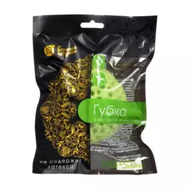 губка с экстрактом зеленого чая, 10*8*4,5 см банные штучки