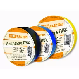 Изолента ПВХ 0,15х19мм Черная 20м TDM SQ0526-0006