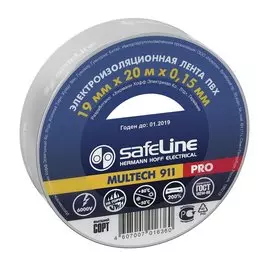 изолента пвх 19мм*20м*0,15мм серая, safeline pro