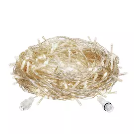 электрогирлянда-конструктор нить 48 теплых led ламп (10 мигающих), прозрачный провод 24v vegas 55005