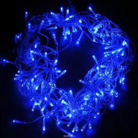электрогирлянда нить 48 синих led длина 5 м, 24 v 55002