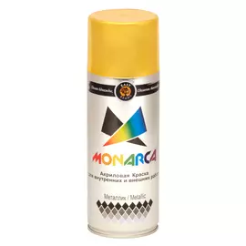 эмаль аэрозоль monarca металлик яркое золото 270г./520мл.