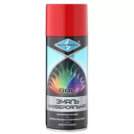 эмаль аэрозольная skyron акриловая алая ral 3028 520мл