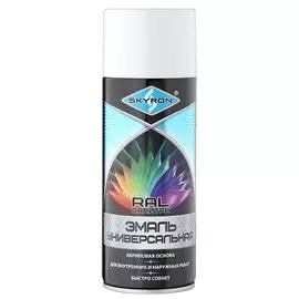 эмаль аэрозольная skyron акриловая белая ral 9003 520мл