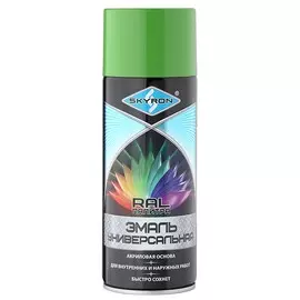 эмаль аэрозольная skyron акриловая светло-зеленая ral 6018 520мл