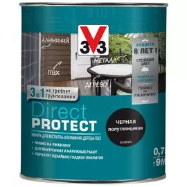 эмаль direct protect v33 черная, 0.75л