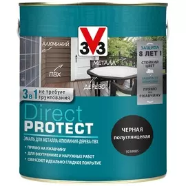 эмаль direct protect v33 черная, 2.5л