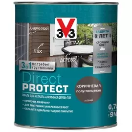 эмаль direct protect v33 коричневая, 0.75л