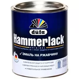 Эмаль на ржавчину HAMMERLACK гладкая 2,5л красная