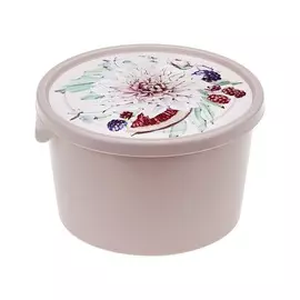 Ёмкость для пищевых продуктов 0,75л ДЕКО ИДЕЯ круглая с крышкой инжир М1437
