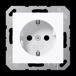 JUNG A 500 Бел Розетка с/з с защитными шторками безвинт зажим