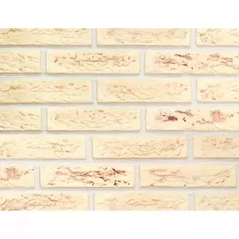 камень интерьерный гипсовый под кирпич с красными вкраплениями 210*55 светло-желтый 0325