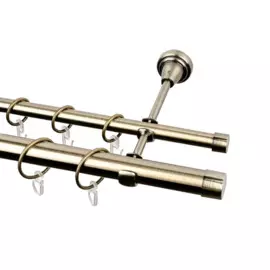 карниз эскар 4,0м 16/25мм двухрядный металлический золото антик 2162548540055