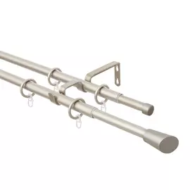 карниз двойной телескоп 16/19 мм 160/300 с мет.кольцами 465.592