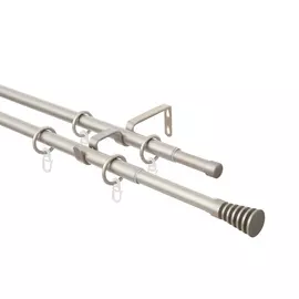 карниз двойной телескоп 16/19мм 160/300 с мет.кольцами 104.592