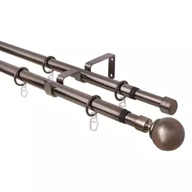Карниз двойной Телескоп 16/19мм 160/300 с мет.кольцами 15.688