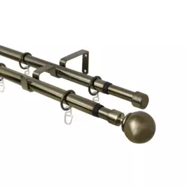 карниз телескоп эскар 16/19мм 160-320см двухрядный золото антик, наконечник классика 3332161948550