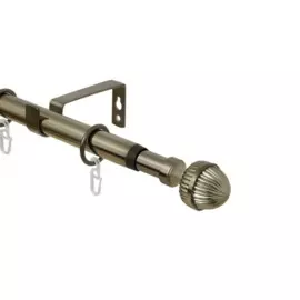 карниз телескоп эскар 16/19мм 160-320см однорядный золото антик, наконечник орех 3331161948551