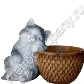Кашпо КОТЕНОК СПЯЩИЙ 23*18см полистоун 11114