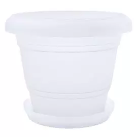 Кашпо ЛИЛИЯ с поддоном 2,5л белое