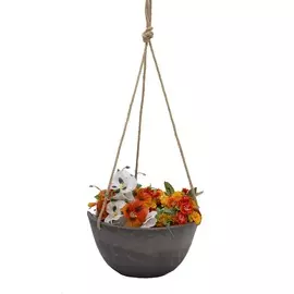 Кашпо подвесное на верёвке цвет древесный уголь