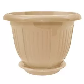 Кашпо ВОЛНА с поддоном 20 бежевый