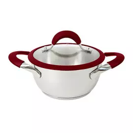 Кастрюля 2,9л 20*10 см Farve, бордо, со стальной крышкой и отверстием для выпуска пара