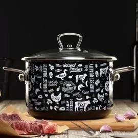 кастрюля эмал цил ferma 4,0л tm appetite