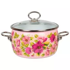 Кастрюля эмалированная 2л сф. Violeta розовая 8SC165S