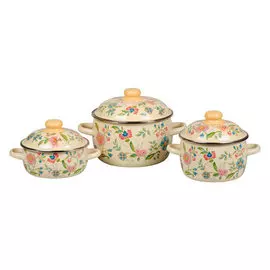 Кастрюля эмалированная 4л сфер. ЛУГОВЫЕ ЦВЕТЫ 1RC201M