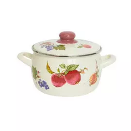 Кастрюля глубокая 3,0л Фрукты, с крышкой Эксклюзив Метрот