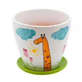 керамический горшок детский с подставкой "жираф", 1,4л., д147 ш147 в135
