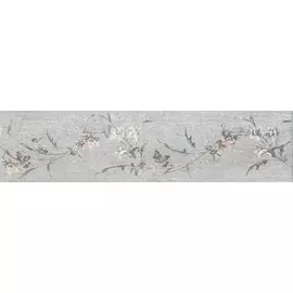 керамический гранит 9,9х40,2 кантри шик серый декорированный