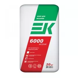 клей для плитки и мозаики ек 6000 mozaik, 20 кг