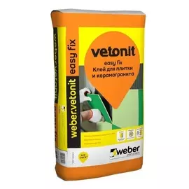 клей для плитки weber.vetonit easy fix, 25 кг